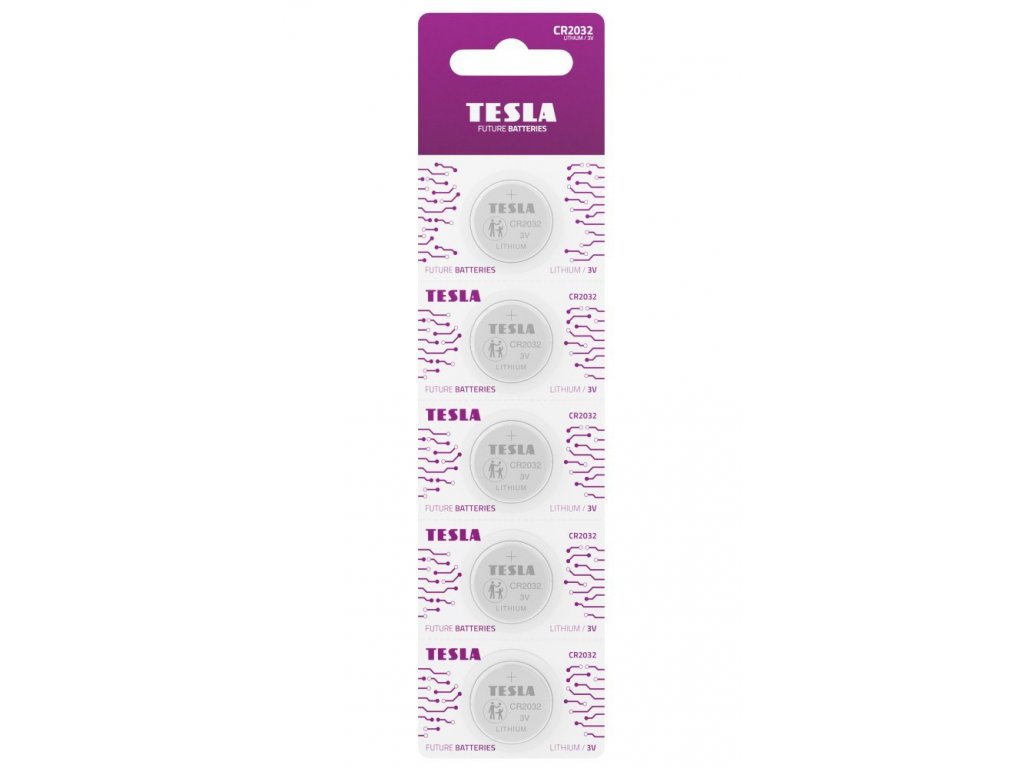 Tesla 1099137050 - CR 2032 Lithium baterie 3V, BLISTER / 5ks
