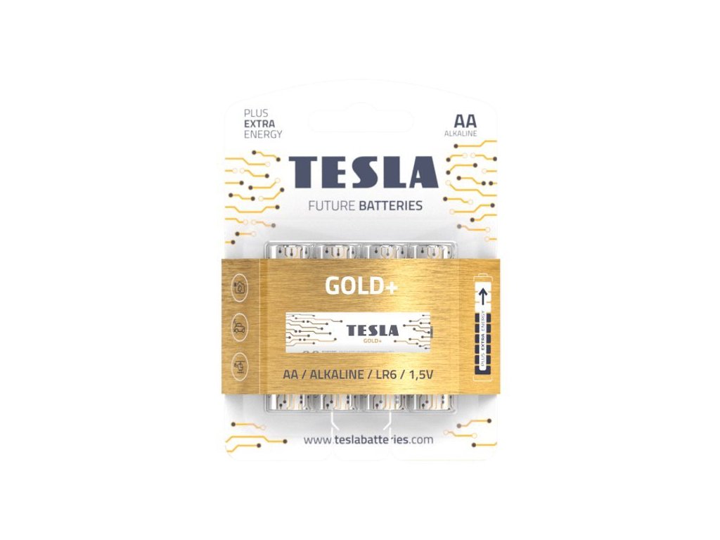 Tesla 1099137206 - GOLD+ Alkalická tužková baterie AA (LR06, blister) 4 ks