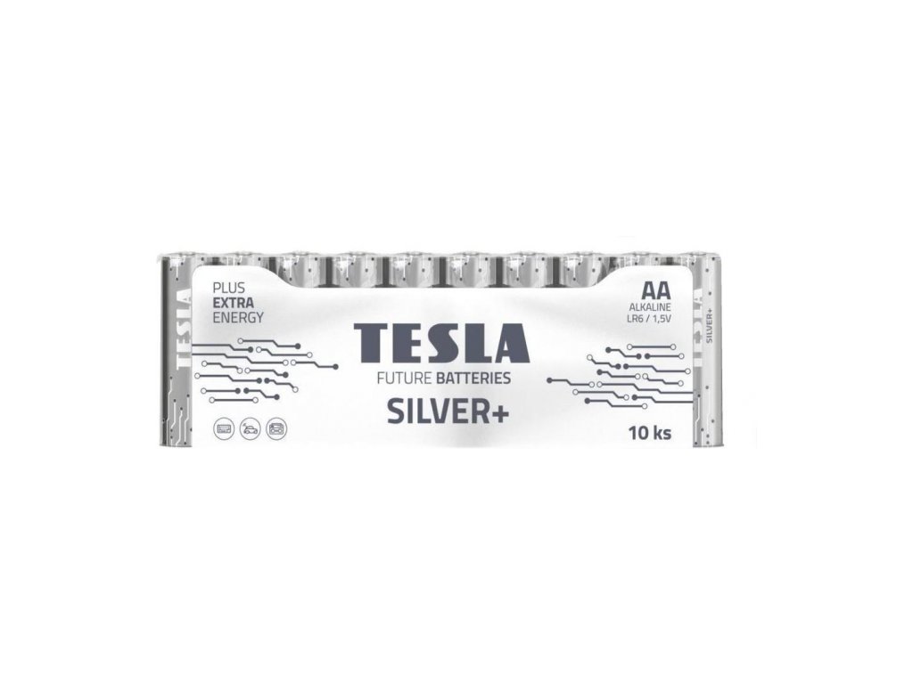 Tesla 1099137212 - SILVER+ Alkalická baterie AA (LR06, tužková, shrink) 10 ks