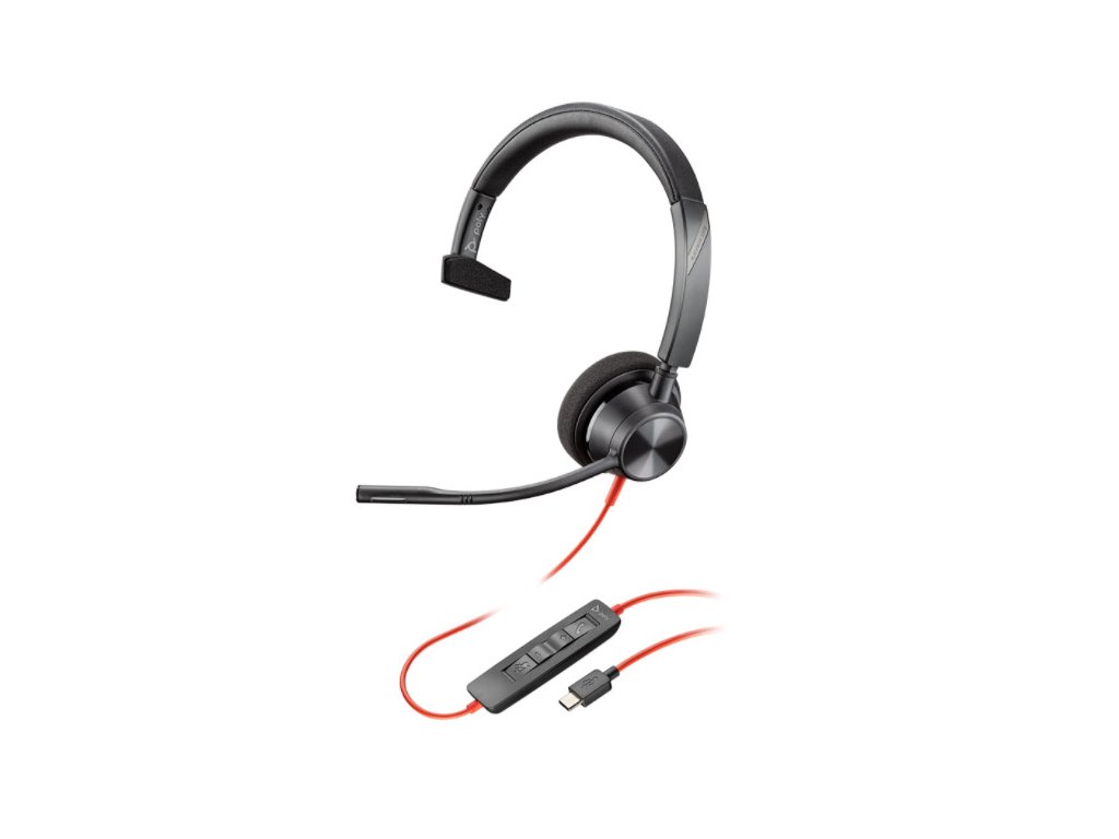 Blackwire C3310 USB-C - náhlavní souprava pro PC na jedno ucho, spona přes hlavu, tl. přijmu, USB-C (214011-01)