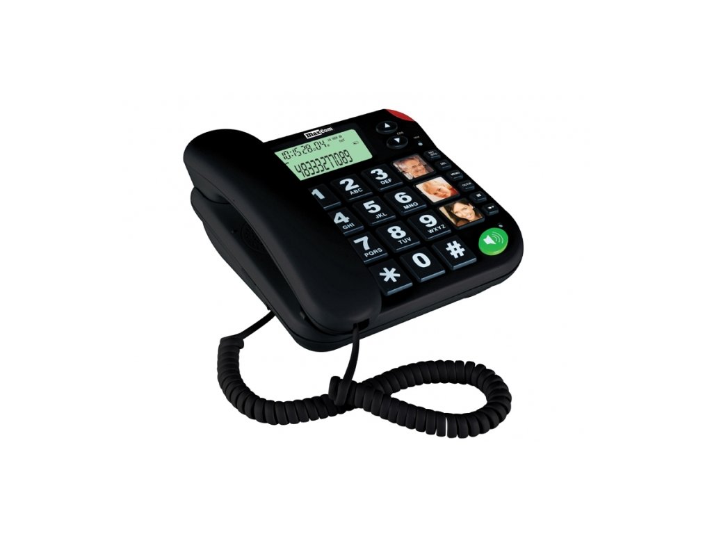 Maxcom KXT480 - šnůrový telefon s velkými tlačítky vhodný pro seniory - černý