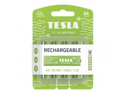 Tesla 1099137209 - RECHARGEABLE+ nabíjecí tužková baterie NiMH 2450 mAh (HR06, AA, blister) 4 ks