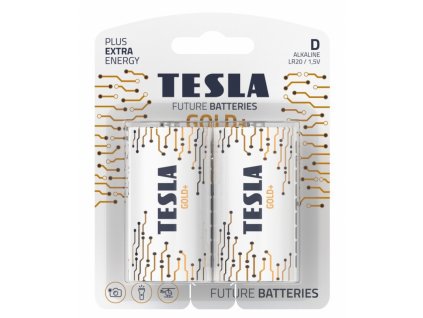 Baterie Tesla 1099137275 - GOLD+ Alkalická baterie D (LR20, velký monočlánek, blister) 2 ks