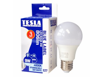 BL270940-4 Tesla LED žárovka BULB, E27, 9W, 230V, 806lm, 25 000h, 4000K denní bílá,  220° náhrada 60W