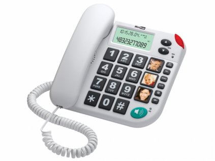 Maxcom KXT480 - šnůrový telefon s velkými tlačítky vhodný pro seniory - bílý