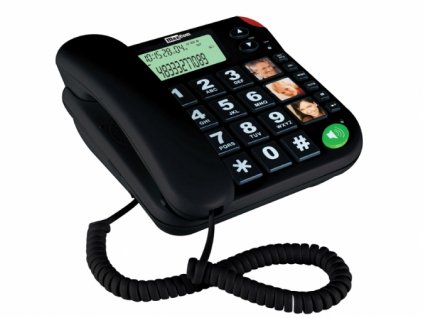 Maxcom KXT480 - šnůrový telefon s velkými tlačítky vhodný pro seniory - černý