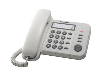 Panasonic KX-TS520FXW Jednolinkový domácí telefon s praktickými funkcemi, LED indikace, 3x jednotl. volba, bílá