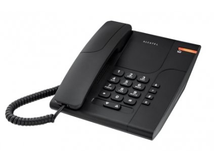 Alcatel Temporis 180 analogový telefonní přístroj bez dipleje v černém provedení, 3 úrovně hlasitosti, zámek klávesnice