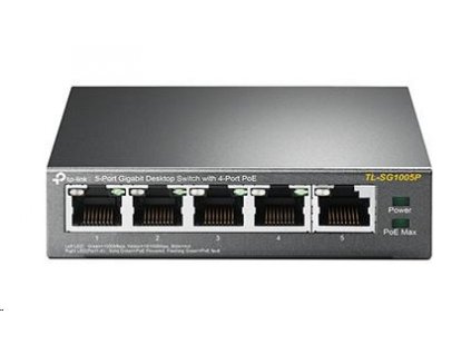 TP-Link TL-SG1005P - 5x Gigabit Desktop Switch, 4x PoE 802.3af 56W